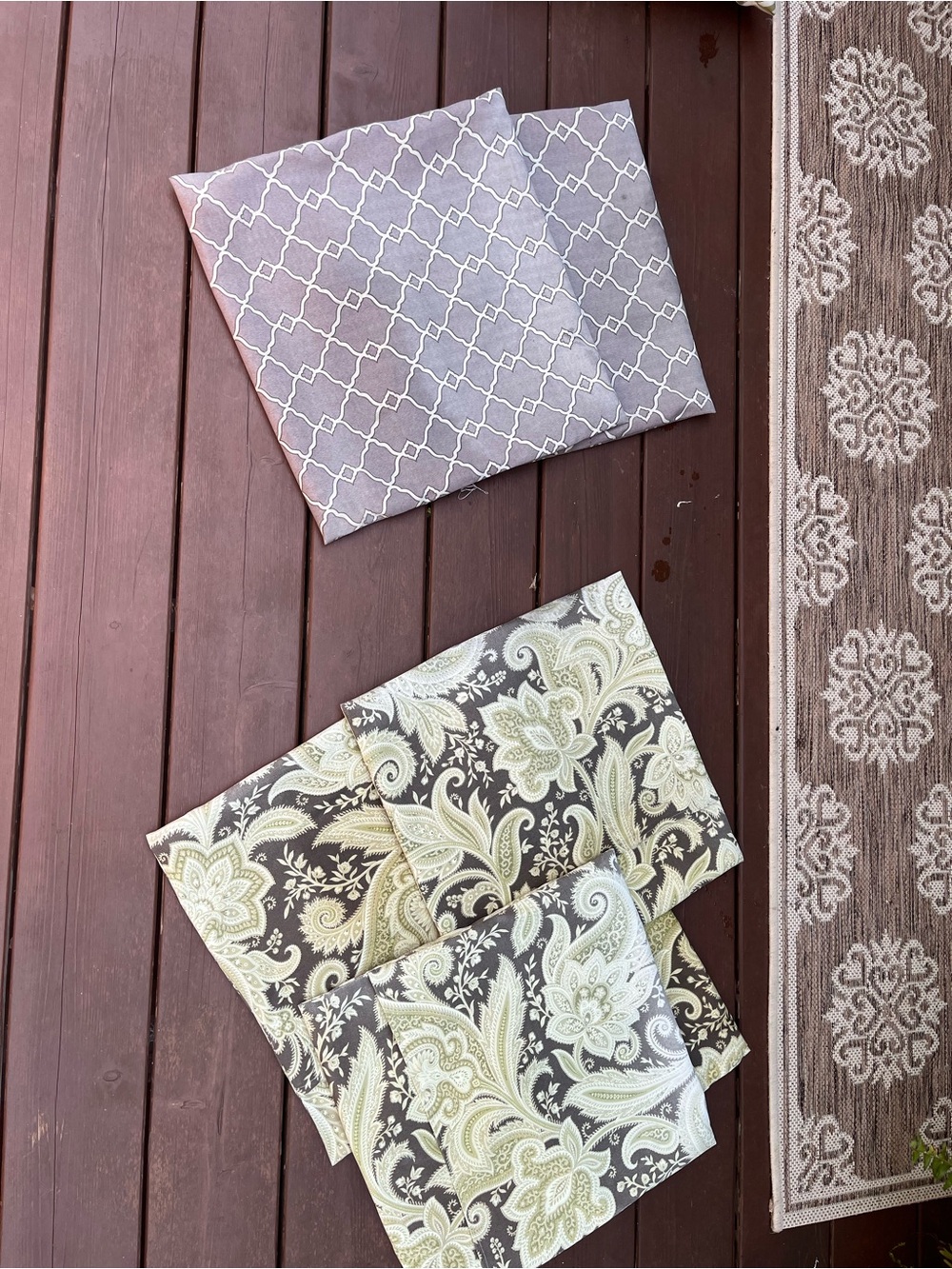 Gray and Cream Paisley Pillow Covers - variety mix and match!